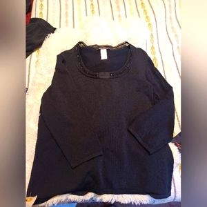 Plus size blouse.  Dressy, by Jones NY, sequined, scoop neck, lace trim.Size 3X